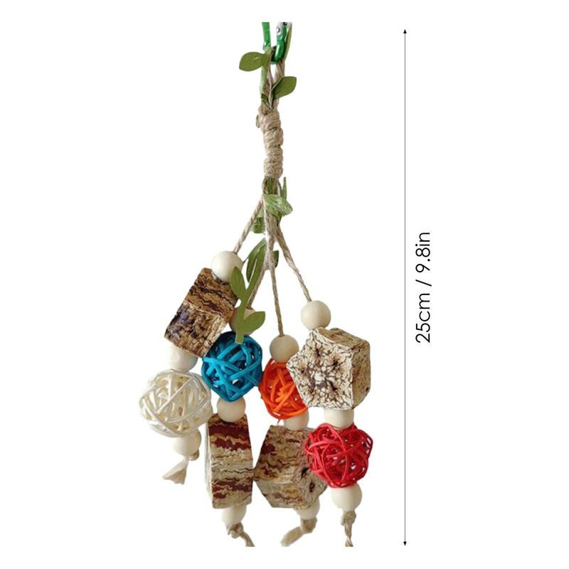 Putnu krāsainas košļājamās rotaļlietas Apkari Krāsaini mājdzīvnieku putni būrīšu rotaļlietas Ērtas asaru papagaiļu rotaļlietas virvei Gungee putnu rotaļlieta