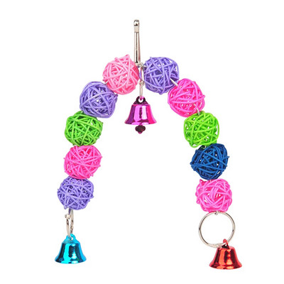 Krāsaini Sepak Takraw Smieklīgie papagaiļu piederumi mājdzīvnieku interaktīvas rotaļlietas putnu aksesuāri Koka košļājamās rotaļlietas Papagaiļu molāri mājdzīvnieku aksesuāri