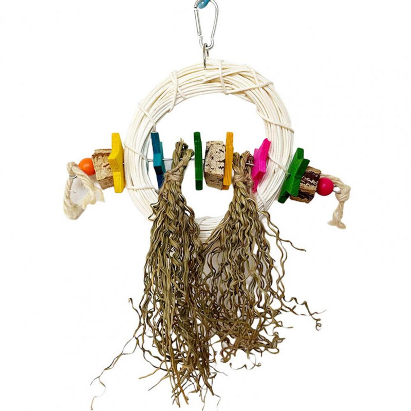 Videi draudzīga košļājamā putnu košļājamā rotaļlieta Uzglabājiet aktīvu putnu rotaļlieta Conure Āfrikas pelēkā būra rotaļlieta