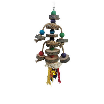 НОВ ДОМАШЕН любимец Папагал Естествени блокове Разкъсващи играчки с кука Цветни дървени мъниста Играчка за дъвчене за малки средни птици