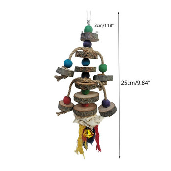 ΝΕΑ PET Parrot Natural Blocks που σκίζουν παιχνίδια με γάντζο πολύχρωμες ξύλινες χάντρες Παιχνίδι μασήματος για μικρά μεσαία πουλιά