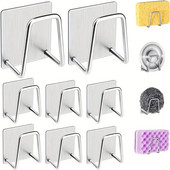 1-2 gab virtuves izlietnes sūkļa statīvs notekas uzglabāšanas turētājs Pašlīmējošs nerūsējošā tērauda stiepļu lodīšu lupatu suku organizatora sienas āķi