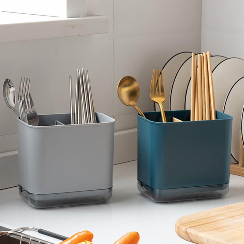 Galda piederumu iztukšošanas plaukta organizators Daudzfunkcionāls karotes dakšiņas irbulīša uzglabāšanas turētājs mājsaimniecības virtuves galda piederumu glabāšanas kaste