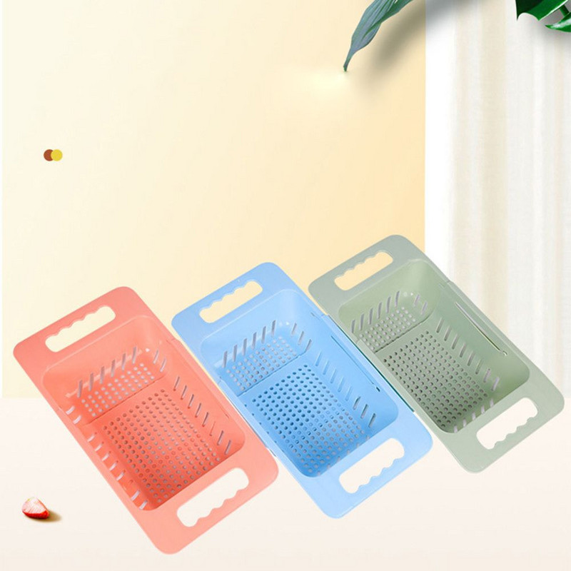 Virtuves izvelkamais izlietnes notekas plaukts notekas grozs Trauku plaukts Daudzfunkcionāls dārzeņu augļi izlietnes filtra grozs