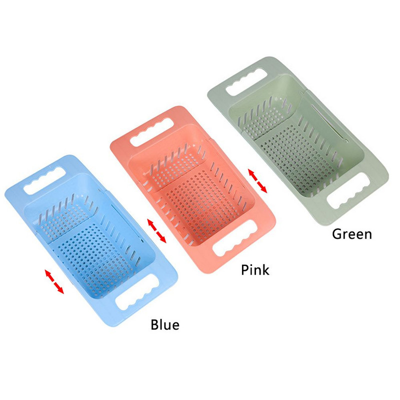 Virtuves izvelkamais izlietnes notekas plaukts notekas grozs Trauku plaukts Daudzfunkcionāls dārzeņu augļi izlietnes filtra grozs