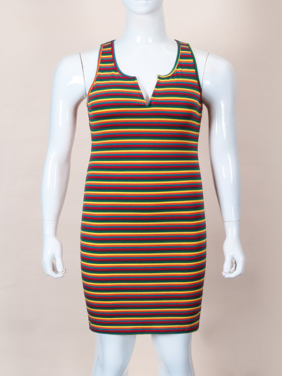 Finjani Liela izmēra ballīšu kleitas 2022. gada sieviešu modes svītraina dziļa V veida kakla izgriezuma Cami kleita Eleganta kleita sievietēm