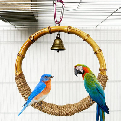Crisp Bell Bird Swing Ανθεκτικό στο δάγκωμα Ανθεκτικό στη φθορά Παιχνίδι πουλιών Φυσικά Υλικά Μπαμπού Πουλί παπαγάλος Κλουβί Παίζοντας παιχνίδια για κατοικίδια
