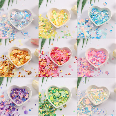 Νέα Hot Sales10g/Συσκευασία DIY Sequin For Craft Mix Star Flower Shell Leaf Shapes Sequins Lentejuelas Pearls Glass Seed Beads DIY App