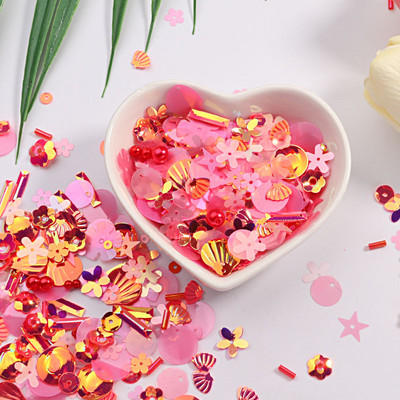 Jauns karsts izpārdošanas 10 g/iepakojums DIY sequin For Craft Mix Zvaigžņu ziedu čaumalu lapu formas sequins Lentejuelas pērles stikla sēklu krelles DIY lietotne