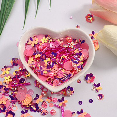 Jauns karsts izpārdošanas 10 g/iepakojums DIY sequin For Craft Mix Zvaigžņu ziedu čaumalu lapu formas sequins Lentejuelas pērles stikla sēklu krelles DIY lietotne