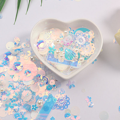 Jauns karsts izpārdošanas 10 g/iepakojums DIY sequin For Craft Mix Zvaigžņu ziedu čaumalu lapu formas sequins Lentejuelas pērles stikla sēklu krelles DIY lietotne