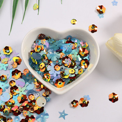 Jauns karsts izpārdošanas 10 g/iepakojums DIY sequin For Craft Mix Zvaigžņu ziedu čaumalu lapu formas sequins Lentejuelas pērles stikla sēklu krelles DIY lietotne