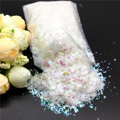 20 g/iepakojumā neregulāra čaumalu papīra vizulis DIY nagu pārslas, krāsainas pailletes, mirdzošas nagu mākslas flites 3D nagu mākslas dekorēšanai