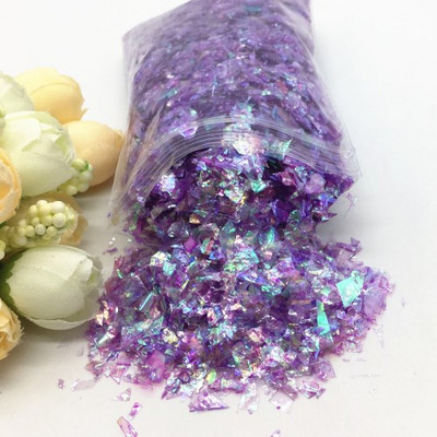 20 g/iepakojumā neregulāra čaumalu papīra vizulis DIY nagu pārslas, krāsainas pailletes, mirdzošas nagu mākslas flites 3D nagu mākslas dekorēšanai