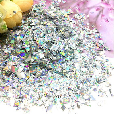 20 g/iepakojumā neregulāra čaumalu papīra vizulis DIY nagu pārslas, krāsainas pailletes, mirdzošas nagu mākslas flites 3D nagu mākslas dekorēšanai