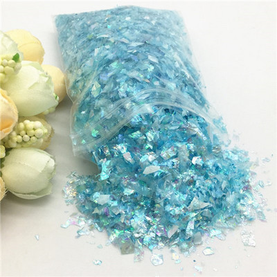 20 g/iepakojumā neregulāra čaumalu papīra vizulis DIY nagu pārslas, krāsainas pailletes, mirdzošas nagu mākslas flites 3D nagu mākslas dekorēšanai