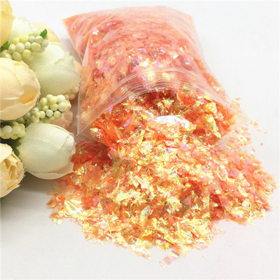 20 g/iepakojumā neregulāra čaumalu papīra vizulis DIY nagu pārslas, krāsainas pailletes, mirdzošas nagu mākslas flites 3D nagu mākslas dekorēšanai