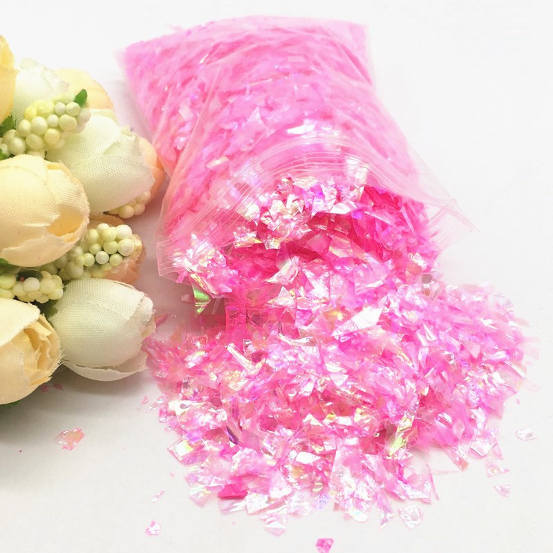 20 g/iepakojumā neregulāra čaumalu papīra vizulis DIY nagu pārslas, krāsainas pailletes, mirdzošas nagu mākslas flites 3D nagu mākslas dekorēšanai