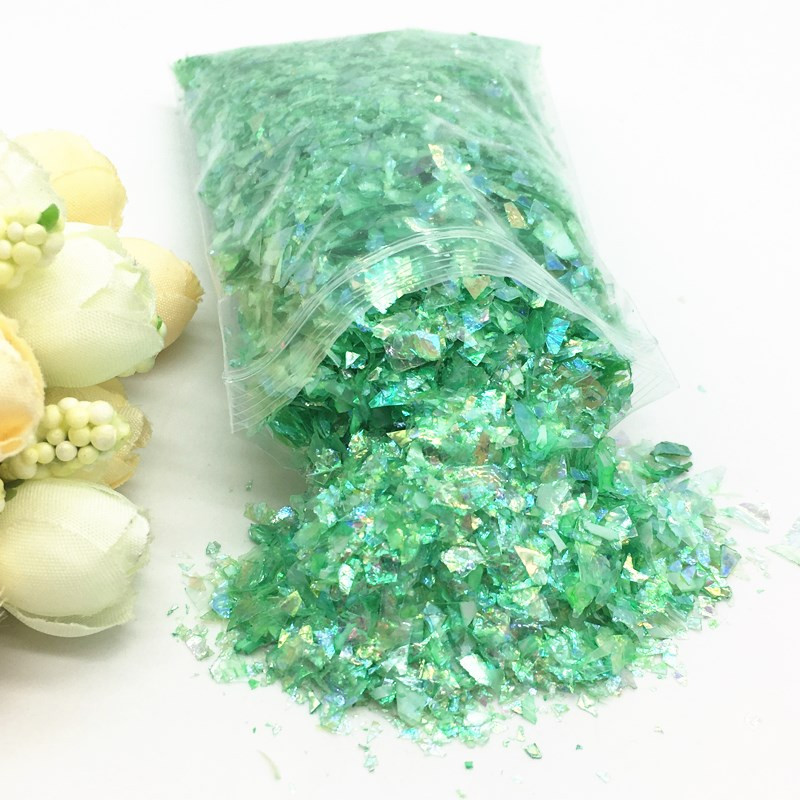 20 g/iepakojumā neregulāra čaumalu papīra vizulis DIY nagu pārslas, krāsainas pailletes, mirdzošas nagu mākslas flites 3D nagu mākslas dekorēšanai