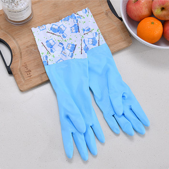 Домакински ръкавици Почистващи ръкавици без латекс, изключително дълъг маншет 47 см и винилова текстурирана дръжка 1 чифт