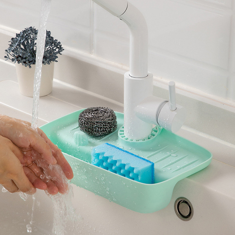 Χαλάκι βρύσης σιλικόνης κουζίνας για νιπτήρα σφουγγάρι ράφι αποστράγγισης Πτυσσόμενο πατάκι νεροχύτη Baucet Splash Catcher Μπάνιου πάγκου προστατευτικό χαλάκι