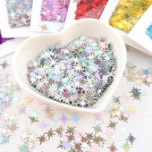 Ultrathin Star Nail Sequin PET Eco Friendly Glitter Laser Silver Paillette Loose Sequins Nails Art Kāzu dekoru konfeti 8g