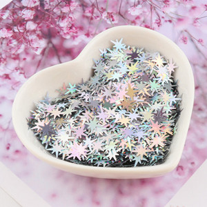 Ultrathin Star Nail Sequin PET Eco Friendly Glitter Laser Silver Paillette Loose Sequins Nails Art Kāzu dekoru konfeti 8g