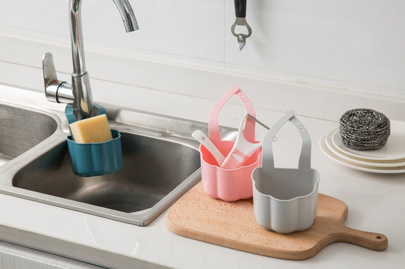 Uz jaucējkrānu uzstādāms sūklis notekas grozs virtuves izlietne Sūkļa birste uzglabāšanas statīvs plastmasas turētāja kastes virtuves sīkrīks