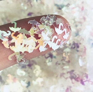 Īpaši plāni 4 mm burtu formas vizuļi 3D nagu mirdzoši pailletes lāzera sudraba videi draudzīgs PET sequin Nails Art manikīra materiāls 8g