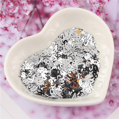 Īpaši plāni 4 mm burtu formas vizuļi 3D nagu mirdzoši pailletes lāzera sudraba videi draudzīgs PET sequin Nails Art manikīra materiāls 8g