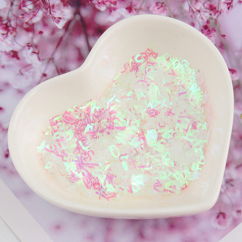 Īpaši plāni 4 mm burtu formas vizuļi 3D nagu mirdzoši pailletes lāzera sudraba videi draudzīgs PET sequin Nails Art manikīra materiāls 8g