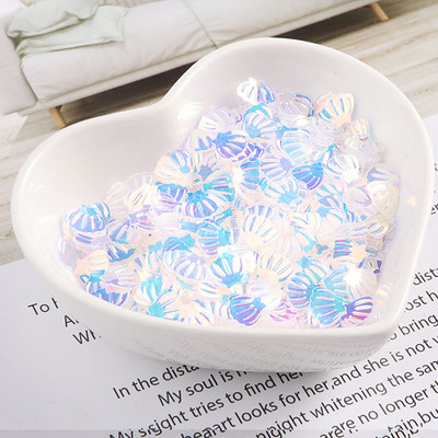 Jūras gliemežvāku sequins 7mm PVC brīvi vizuļi mirdzoši paletes nagu mākslas manikīram šūšanai kāzu dekors konfeti 600gab