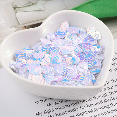Jūras gliemežvāku sequins 7mm PVC brīvi vizuļi mirdzoši paletes nagu mākslas manikīram šūšanai kāzu dekors konfeti 600gab
