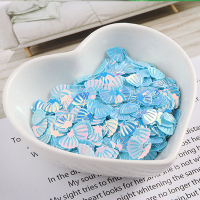 Jūras gliemežvāku sequins 7mm PVC brīvi vizuļi mirdzoši paletes nagu mākslas manikīram šūšanai kāzu dekors konfeti 600gab