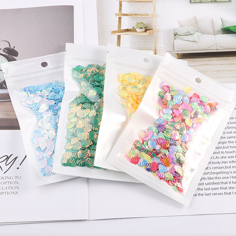 Jūras gliemežvāku sequins 7mm PVC brīvi vizuļi mirdzoši paletes nagu mākslas manikīram šūšanai kāzu dekors konfeti 600gab