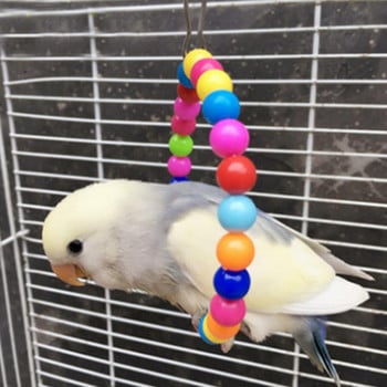 Διακόσμηση κλουβιού παιχνιδιών Πολύχρωμες κρεμαστές χάντρες Κύκλος παπαγάλος αναρρίχησης κούνια δαχτυλίδι πουλί για κατοικίδια διακοσμητικό κλουβί