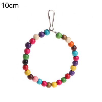 Rotaļlietu būra dekors Krāsaini piekarināmi krelles aplis papagailis kāpšanas šūpoles gredzens putns mājdzīvnieku būra dekors