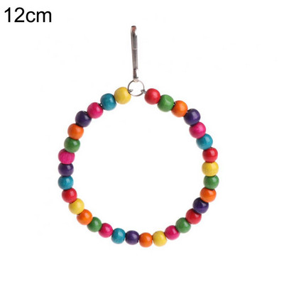 Rotaļlietu būra dekors Krāsaini piekarināmi krelles aplis papagailis kāpšanas šūpoles gredzens putns mājdzīvnieku būra dekors