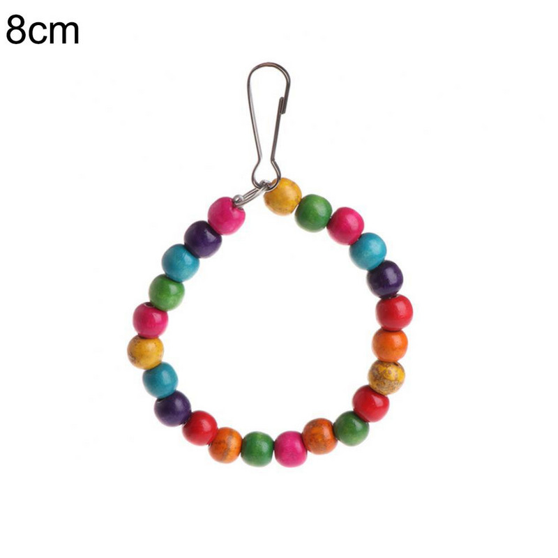 Rotaļlietu būra dekors Krāsaini piekarināmi krelles aplis papagailis kāpšanas šūpoles gredzens putns mājdzīvnieku būra dekors