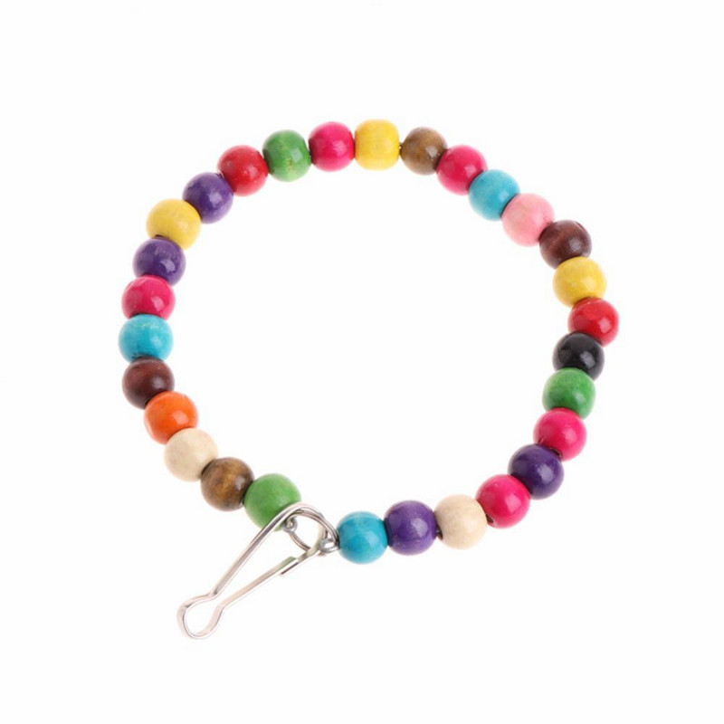 Rotaļlietu būra dekors Krāsaini piekarināmi krelles aplis papagailis kāpšanas šūpoles gredzens putns mājdzīvnieku būra dekors