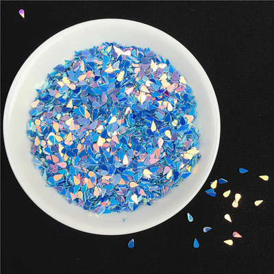 Paiete albastru roz 10 g/lot 3 mm ovale în formă de picătură paiete PET cu sclipici Paillete pentru petrecere, arta pentru unghii DIY, confetti pentru decorarea nunții