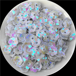 6 mm/8 mm/10 mm plūmju ziedu formas, sequins, paletes, šūšanas amatniecība, baltās sērijas izrotājumi, sieviešu apģērbu aksesuāri