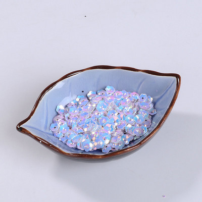 6 mm/8 mm/10 mm plūmju ziedu formas, sequins, paletes, šūšanas amatniecība, baltās sērijas izrotājumi, sieviešu apģērbu aksesuāri