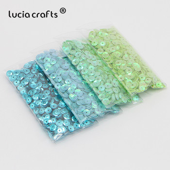 Lucia crafts 20g/lot 5mm кръгли PVC свободни пайети пайети сватбени занаяти шевни аксесоари за вечерни рокли D0805
