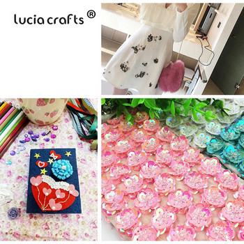 Lucia crafts 20g/lot 5mm Στρογγυλές πούλιες PVC Χαλαρές Παγιέδες Wedding Craft Ράψιμο Βραδινό Φόρεμα Αξεσουάρ D0805