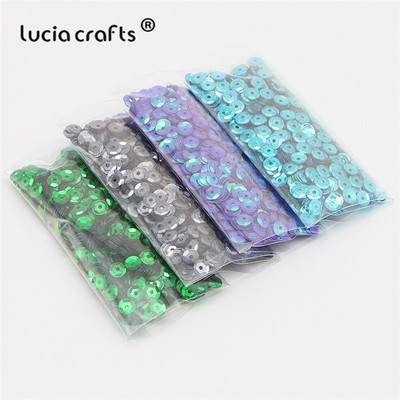 Lucia amatniecības izstrādājumi 20g/partija 5mm apaļš PVC brīvs sequins Pailletes Kāzu amatniecības šūšana vakarkleitu aksesuāri D0805