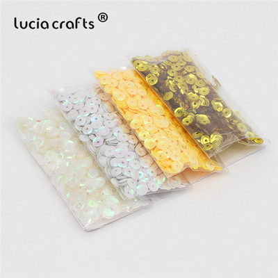 Lucia amatniecības izstrādājumi 20g/partija 5mm apaļš PVC brīvs sequins Pailletes Kāzu amatniecības šūšana vakarkleitu aksesuāri D0805