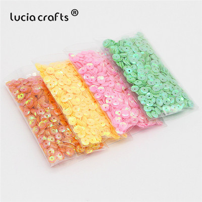 Lucia amatniecības izstrādājumi 20g/partija 5mm apaļš PVC brīvs sequins Pailletes Kāzu amatniecības šūšana vakarkleitu aksesuāri D0805