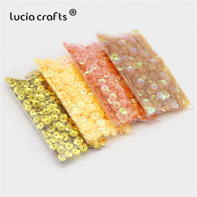 Lucia amatniecības izstrādājumi 20g/partija 5mm apaļš PVC brīvs sequins Pailletes Kāzu amatniecības šūšana vakarkleitu aksesuāri D0805