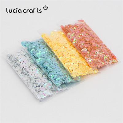 Lucia amatniecības izstrādājumi 20g/partija 5mm apaļš PVC brīvs sequins Pailletes Kāzu amatniecības šūšana vakarkleitu aksesuāri D0805